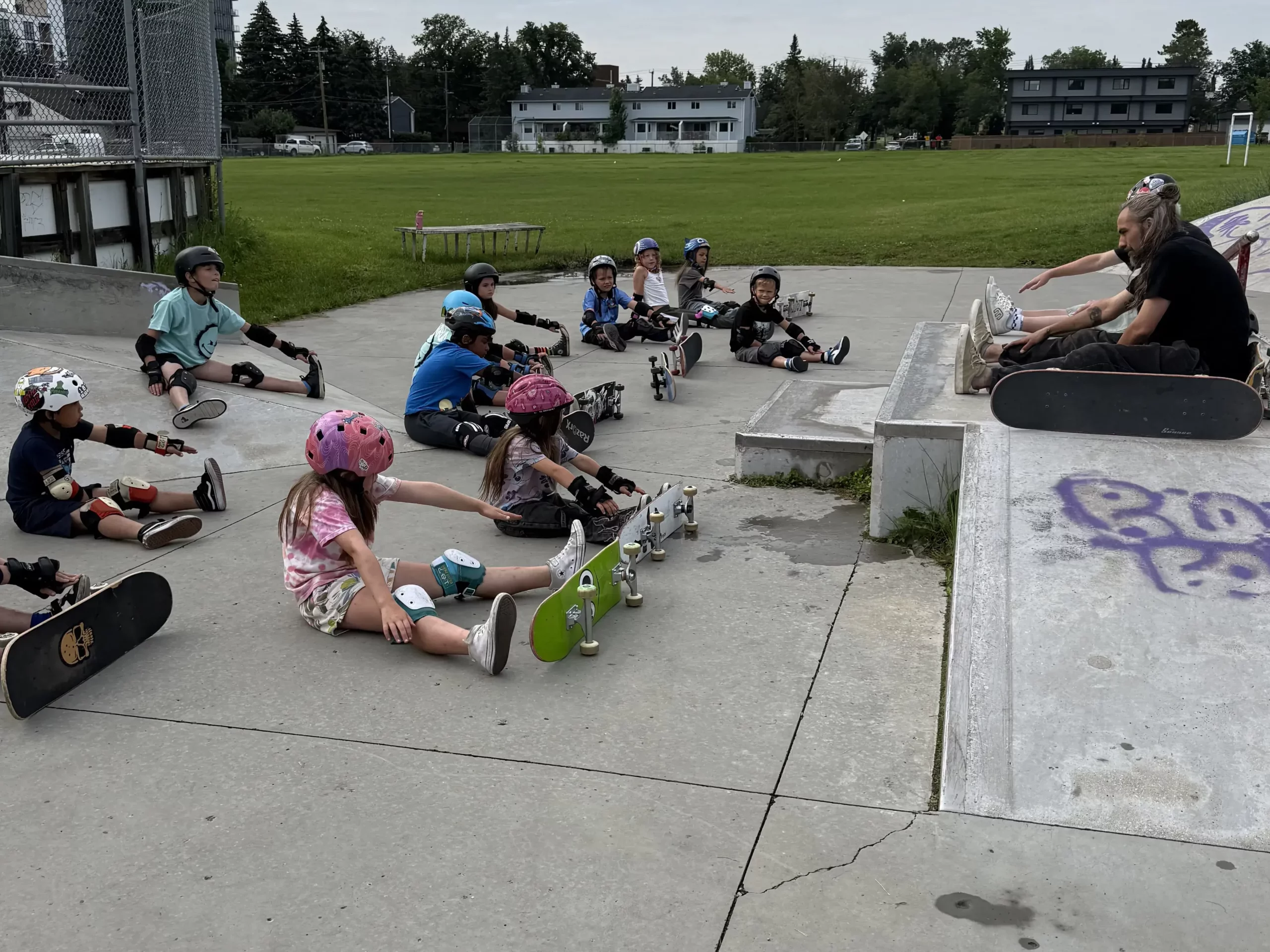 Project Rad Skate Camp Stretching